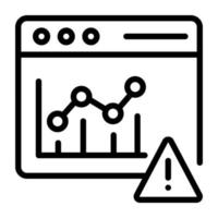 A trendy linear icon of website statistics vector