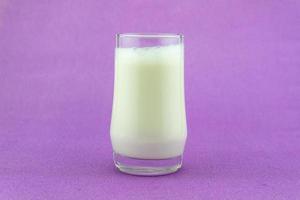 Banner of a glass of milk on colorful background Milk day Copy space photo