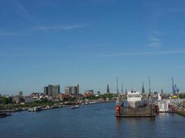 The city of Hamburg and the elbe river photo