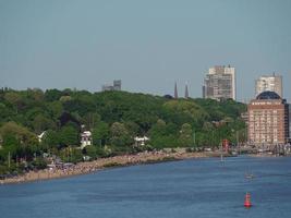 The city of Hamburg and the elbe river photo