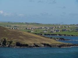 The shetland islands with the city of Lerwick in Scotland photo