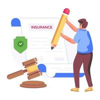 Easy to use flat illustration of insurance law vector