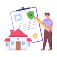 Flat vector design of house insurance