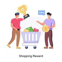 Shopping reward flat illustration for web and apps vector