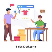 ilustración plana visualmente atractiva de marketing de ventas vector