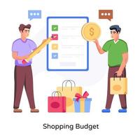 Easy to use flat illustration of shopping budget vector