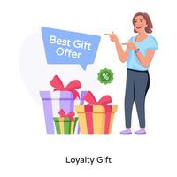 Modern flat illustration of loyalty gift vector