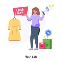 Download flat illustration of flash sale vector