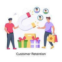 Ready to use customer retention flat illustration vector