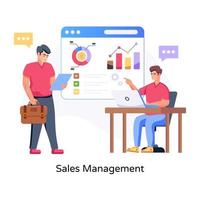 A skillfully crafted flat illustration of sales management vector