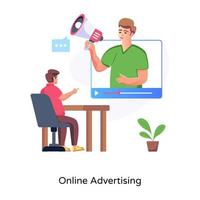 Modern handcrafted flat illustration of online advertising vector
