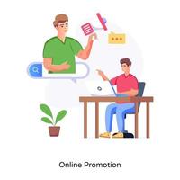 Check out modern flat illustration of online promotion vector