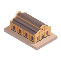 Old Industrial Building Isometric vector