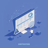 Digitalization Isometric Composition vector