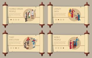 Medieval Isometric Banners Set vector