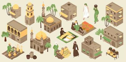 Middle Eastern Architecture Color Set vector