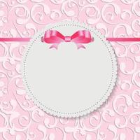 Vintage Frame with Bow  Background. Vector Illustration