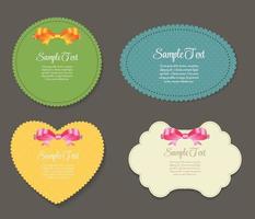 Design Retro Label, Frame, with Bow Vector Illustration