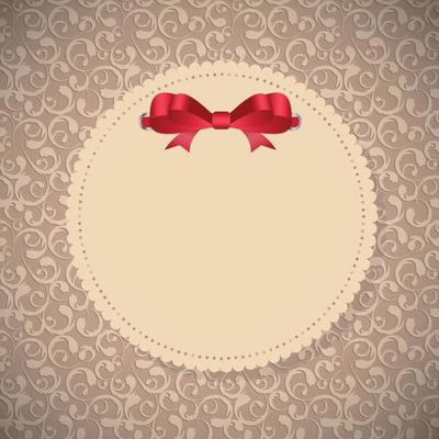 Vintage Frame with Bow  Background. Vector Illustration.