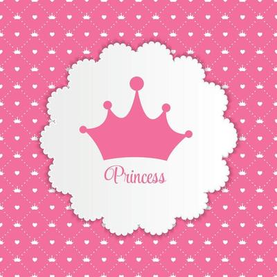 Princess  Background with Crown Vector Illustration