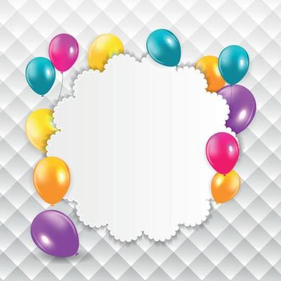 Colored Balloons Background, Vector Illustration.