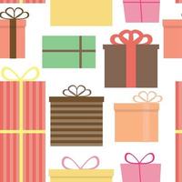 Different Gift Box Seamless Pattern Background Vector Illustration