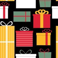 Different Gift Box Seamless Pattern Background Vector Illustration