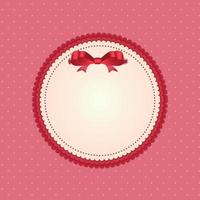 Vintage Frame with Bow  Background. Vector Illustration