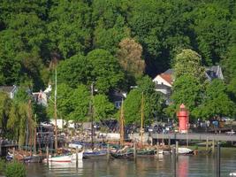 The city of Hamburg and the elbe river photo