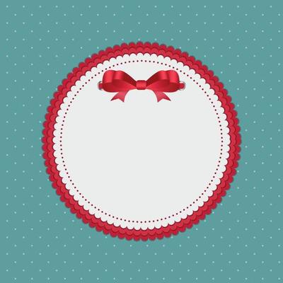 Vintage Frame with Bow  Background. Vector Illustration