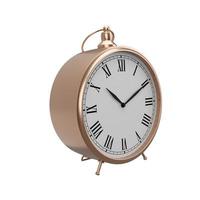 3D rendering copper classic clock on white background photo