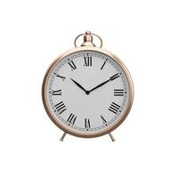 3D rendering copper classic clock on white background photo