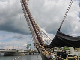 the city of kappeln at the river schlei photo