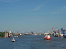 The city of Hamburg and the elbe river photo