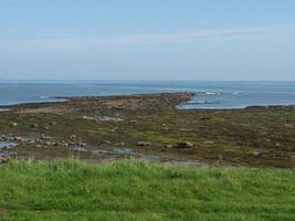 Garden and coastline near newcastle in england photo