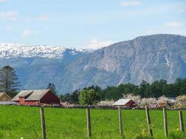 The small village Eidfjord in the norwegian Hardangerfjord photo