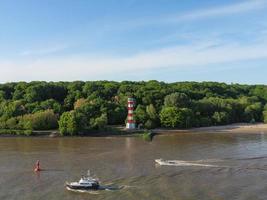 The city of Hamburg and the elbe river photo