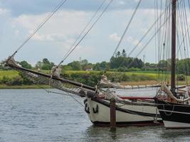 the city of kappeln at the river schlei photo