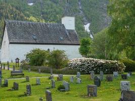 The small village Eidfjord in the norwegian Hardangerfjord photo