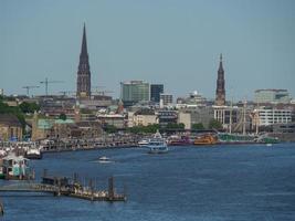 The city of Hamburg and the elbe river photo