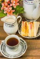 Tea composition, tea set, picture style vintage photo