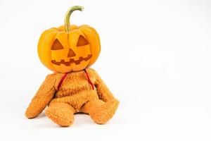 Halloween Pumpkins on white background photo