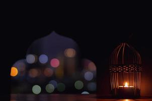 Lantern that have moon symbol for Islamic new year. photo