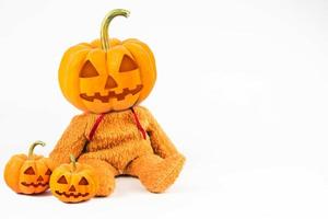 Halloween Pumpkins on white background photo