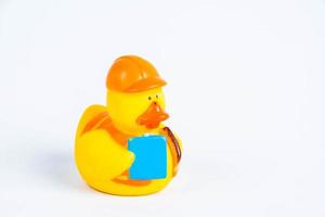 bath duck on white background duck toy Cute rubber duck photo