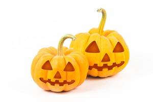 Halloween Pumpkins on white background photo