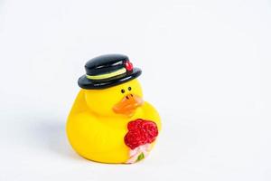 bath duck on white background duck toy Cute rubber duck photo