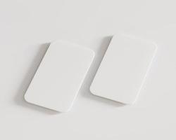 Classic White Business Card Mockup Top View photo