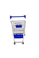 Classic Shopping cart trolley on white background photo