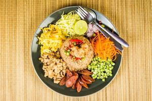 fry rice with the shrimp paste, Thai food photo